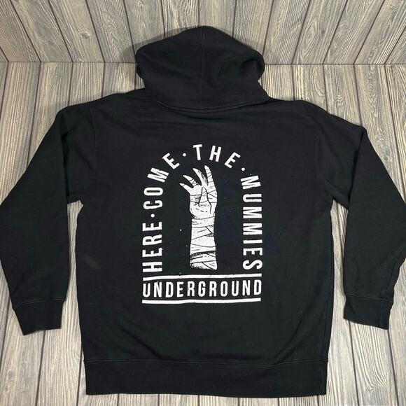 Here Come The Mummies Underground Band Black Hoodie Sweatshirt Sz L Funk Rock - Picture 6 of 8